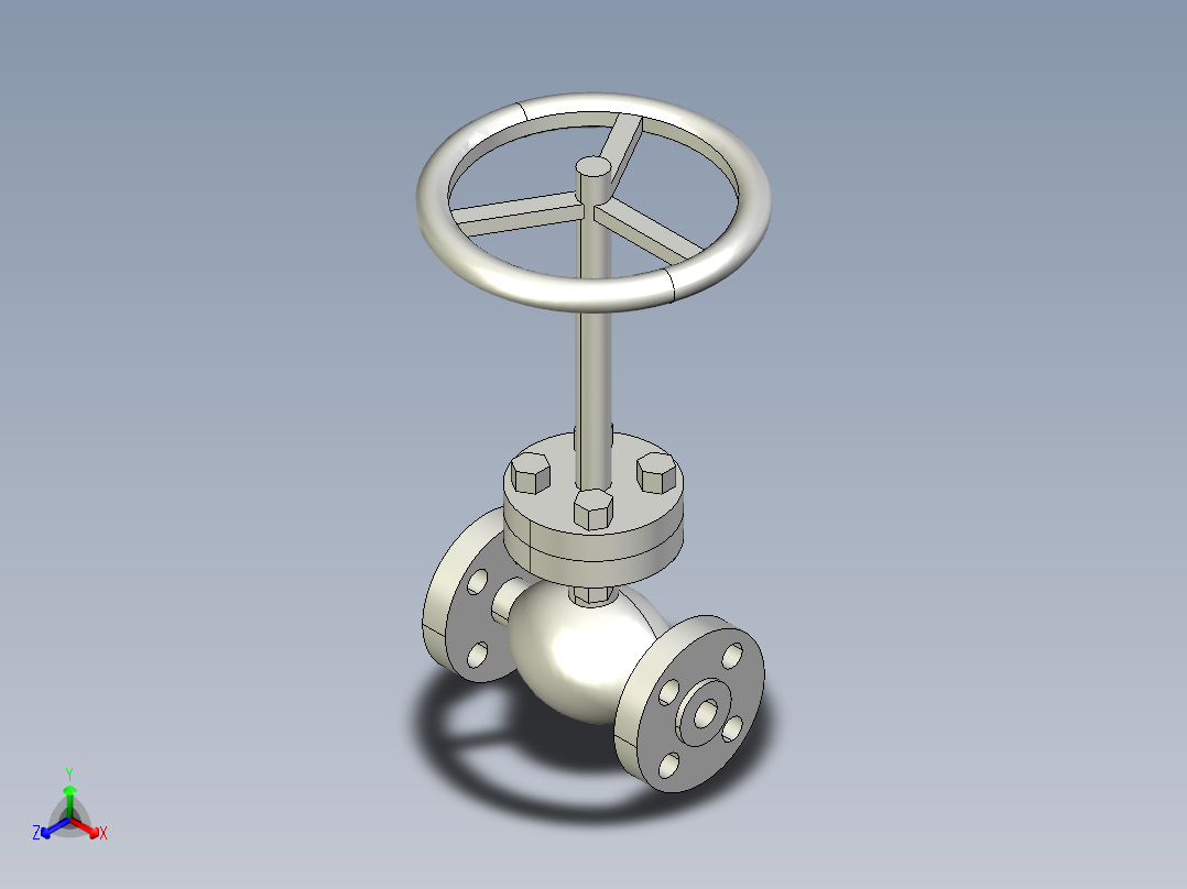 阀门模型globe_valve_(asme_b16.34)_fl_-150-2500正等轴测图