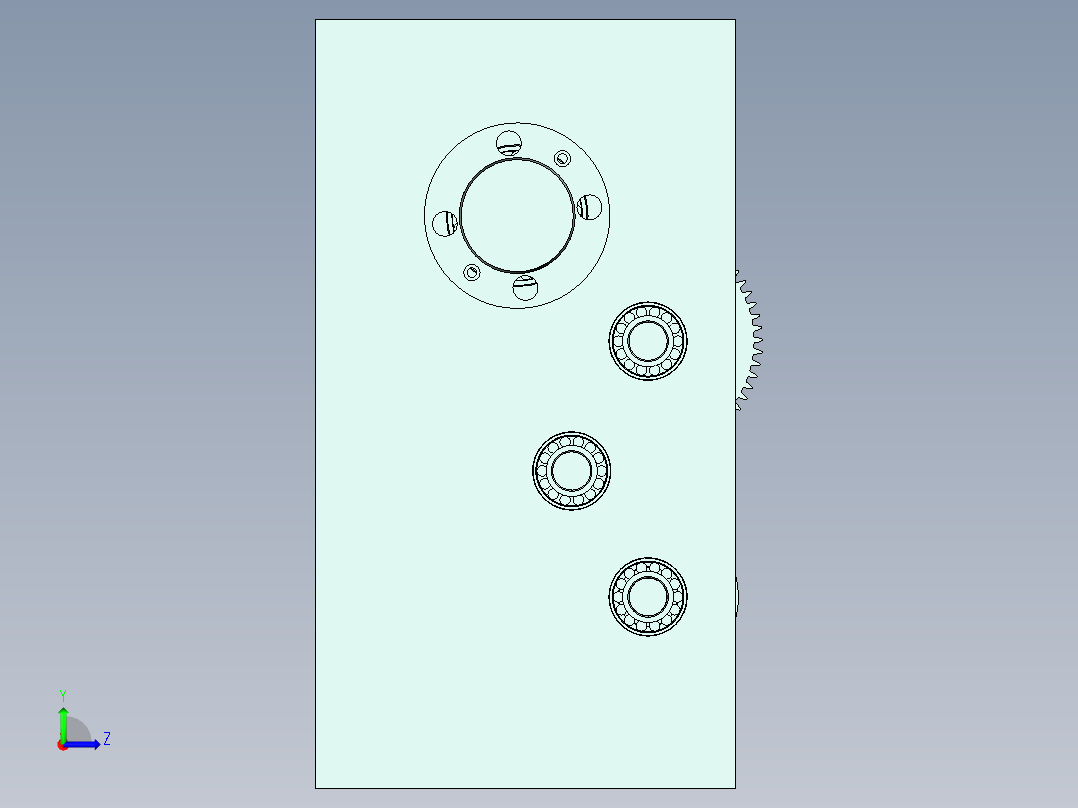 机床变速箱左视图