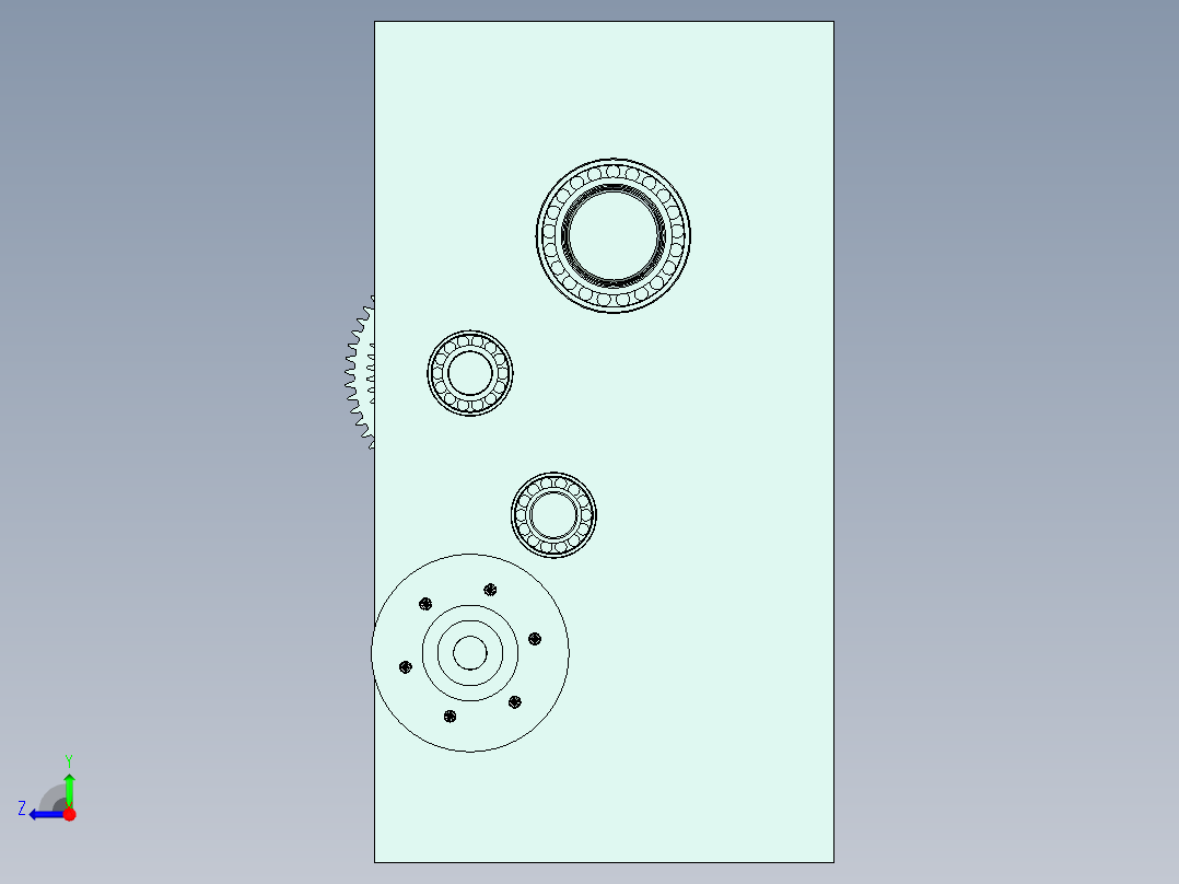 机床变速箱右视图