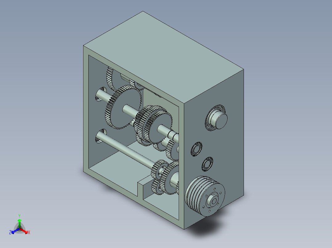 机床变速箱正等轴测图