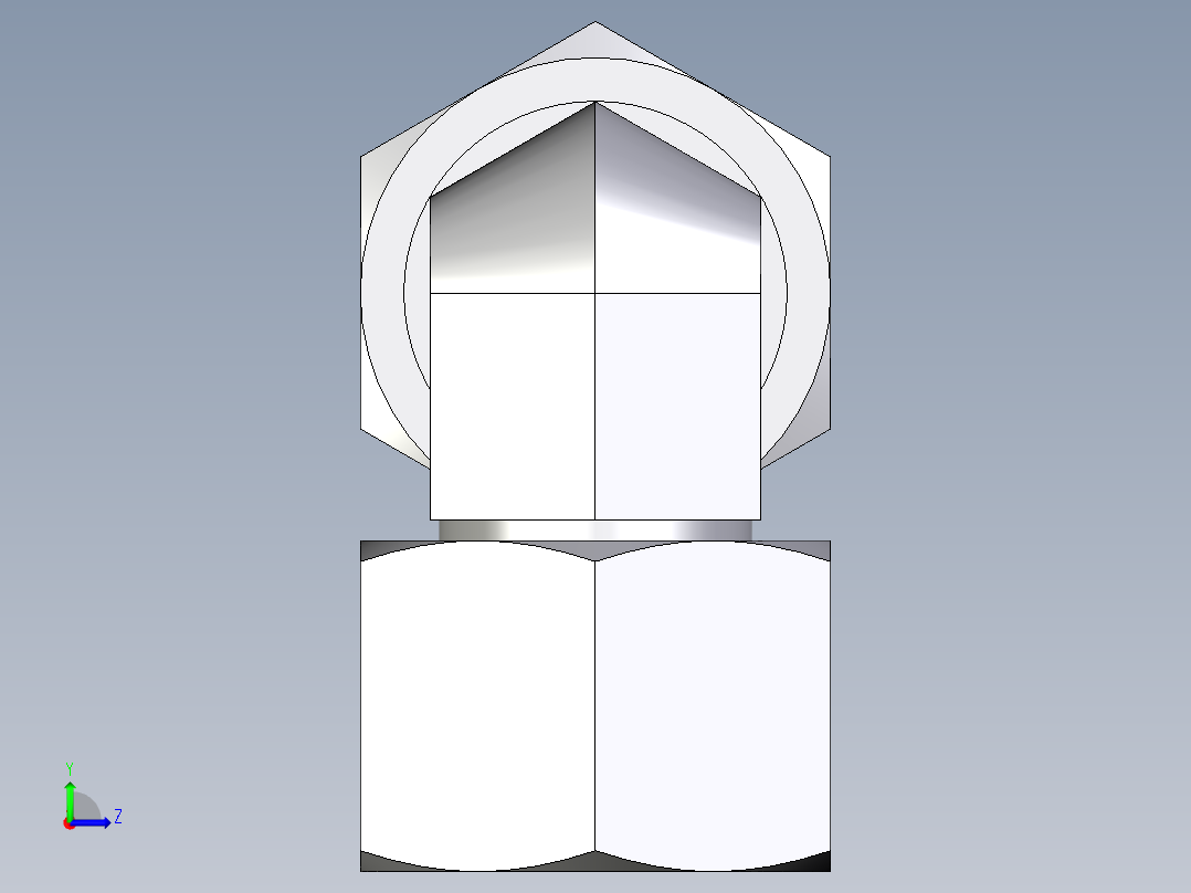 卡套式工业通用硬管接头EO_Swivel_nut_elbow_EW15LCF左视图