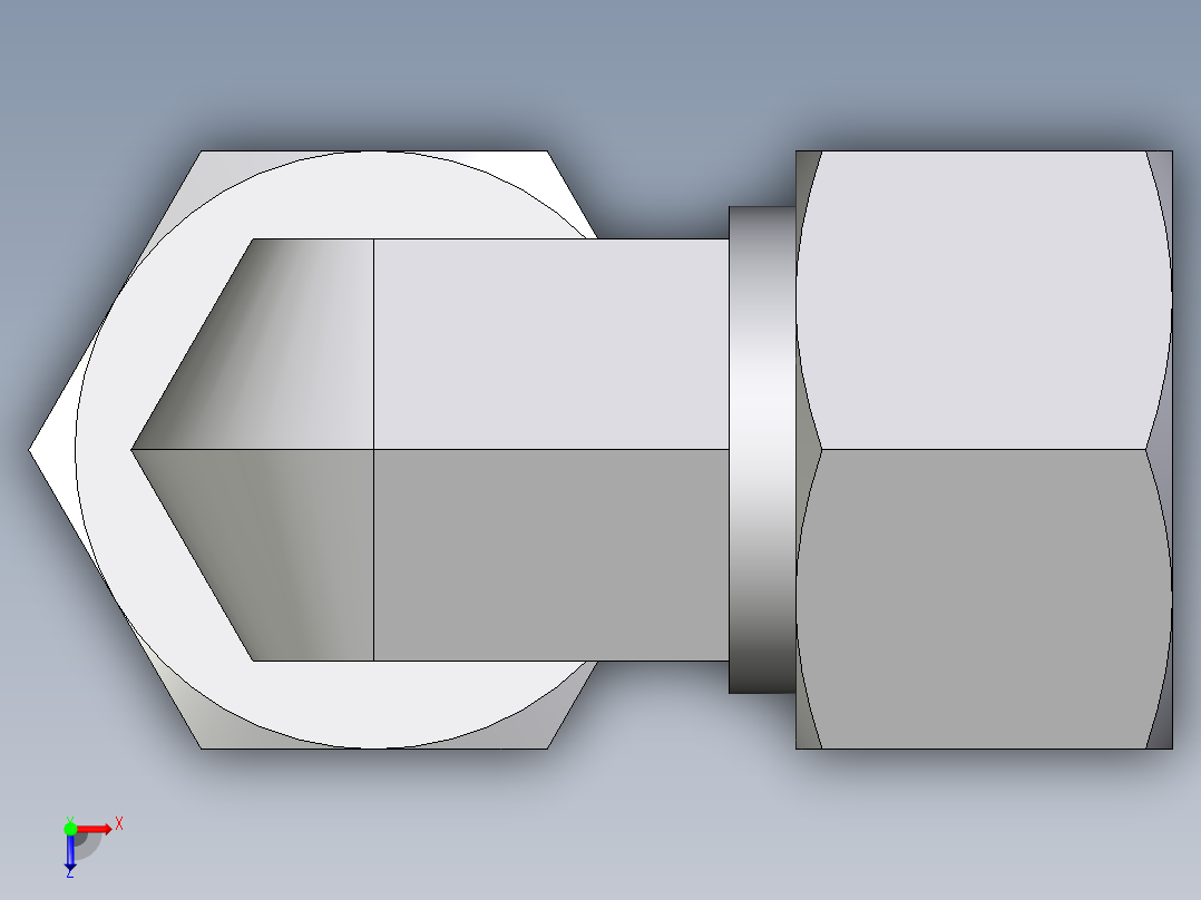 卡套式工业通用硬管接头EO_Swivel_nut_elbow_EW15LCF俯视图
