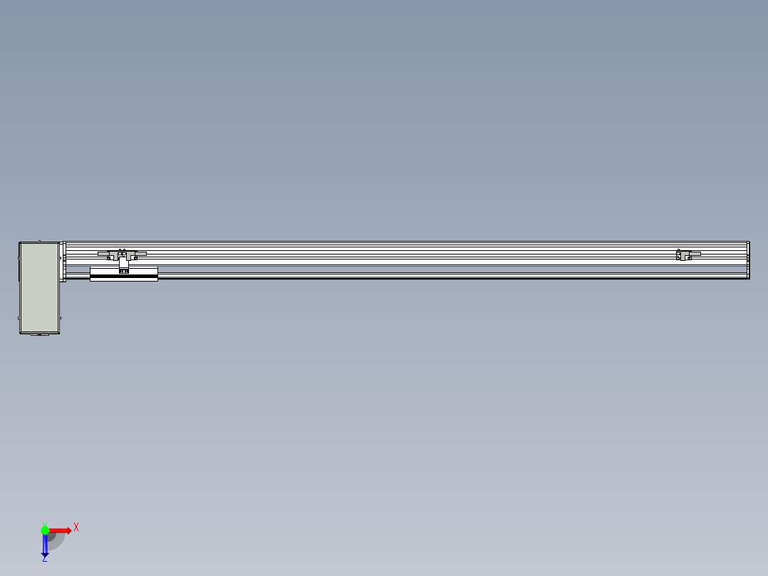 同步带滑台-半封闭B10H-L45-S900-RU-P40-D3俯视图