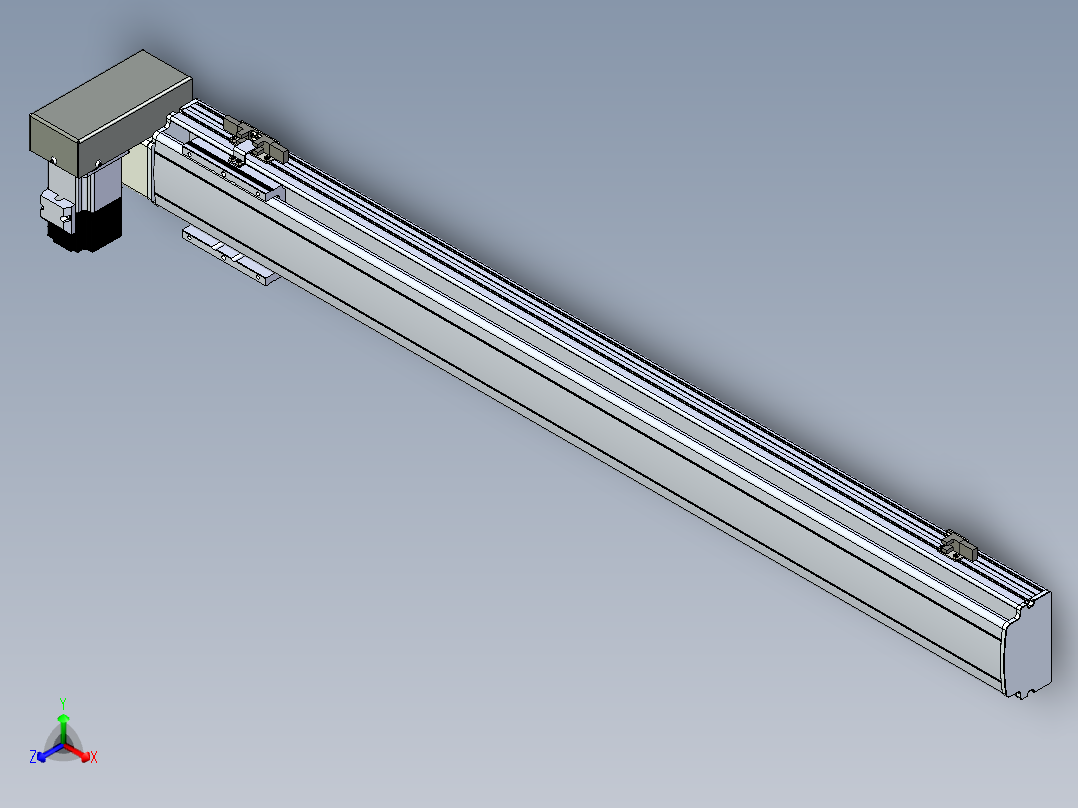 同步带滑台-半封闭B10H-L45-S900-RU-P40-D3正等轴测图