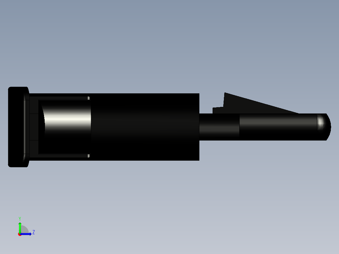 一个从底部插入的卡式垫片，高度10毫米。用于印刷电路板。卡扣孔底部5.4毫米和卡扣孔印刷电路板3.2毫米左视图