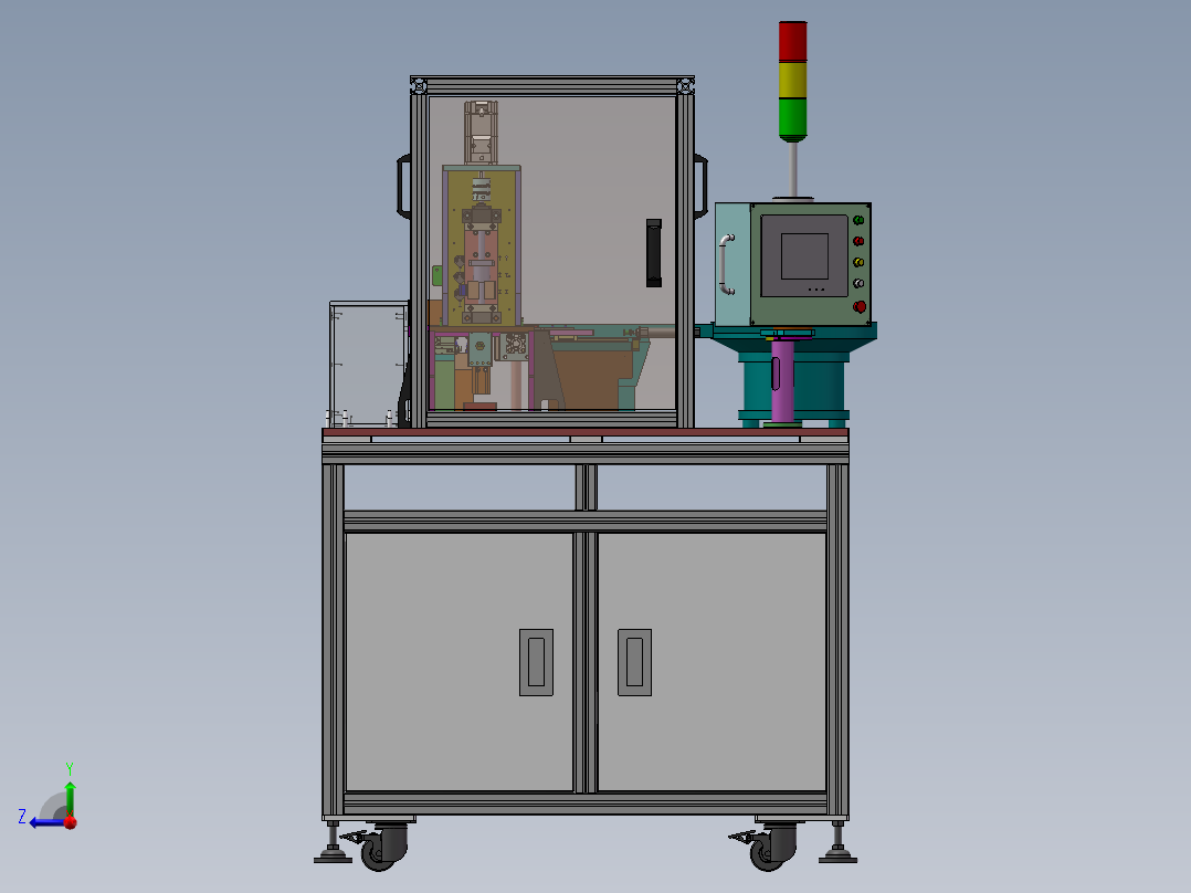 自动插孔机打孔机（含BOM,DFM）sw17可编辑右视图