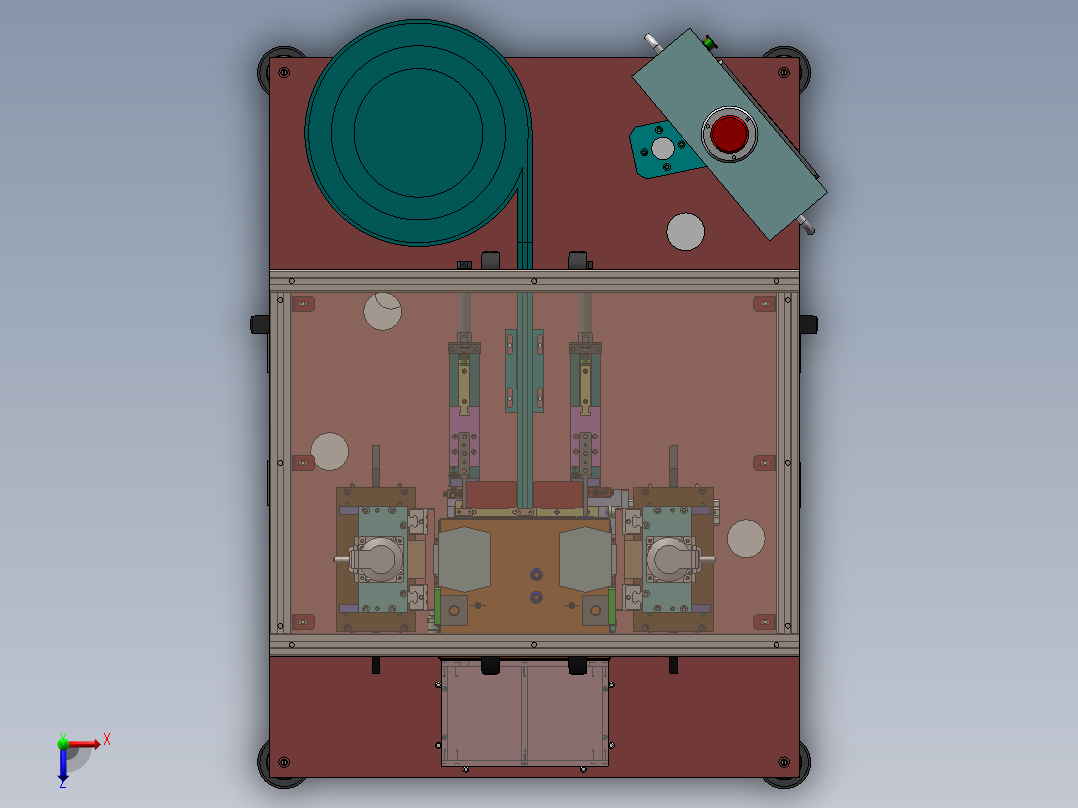 自动插孔机打孔机（含BOM,DFM）sw17可编辑俯视图