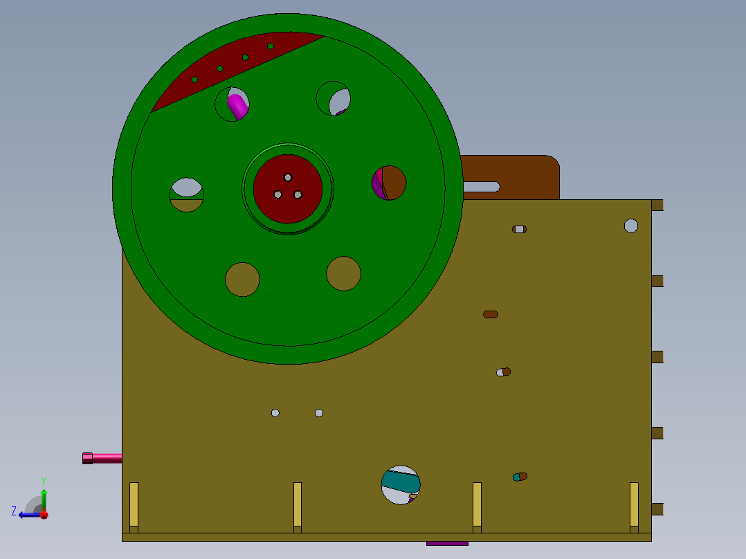 PE600X900颚式破碎机三维右视图