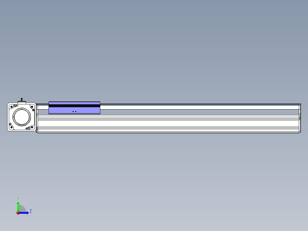 同步带滑台-半封闭B17-L100-S550-L-P75-D3-N3左视图