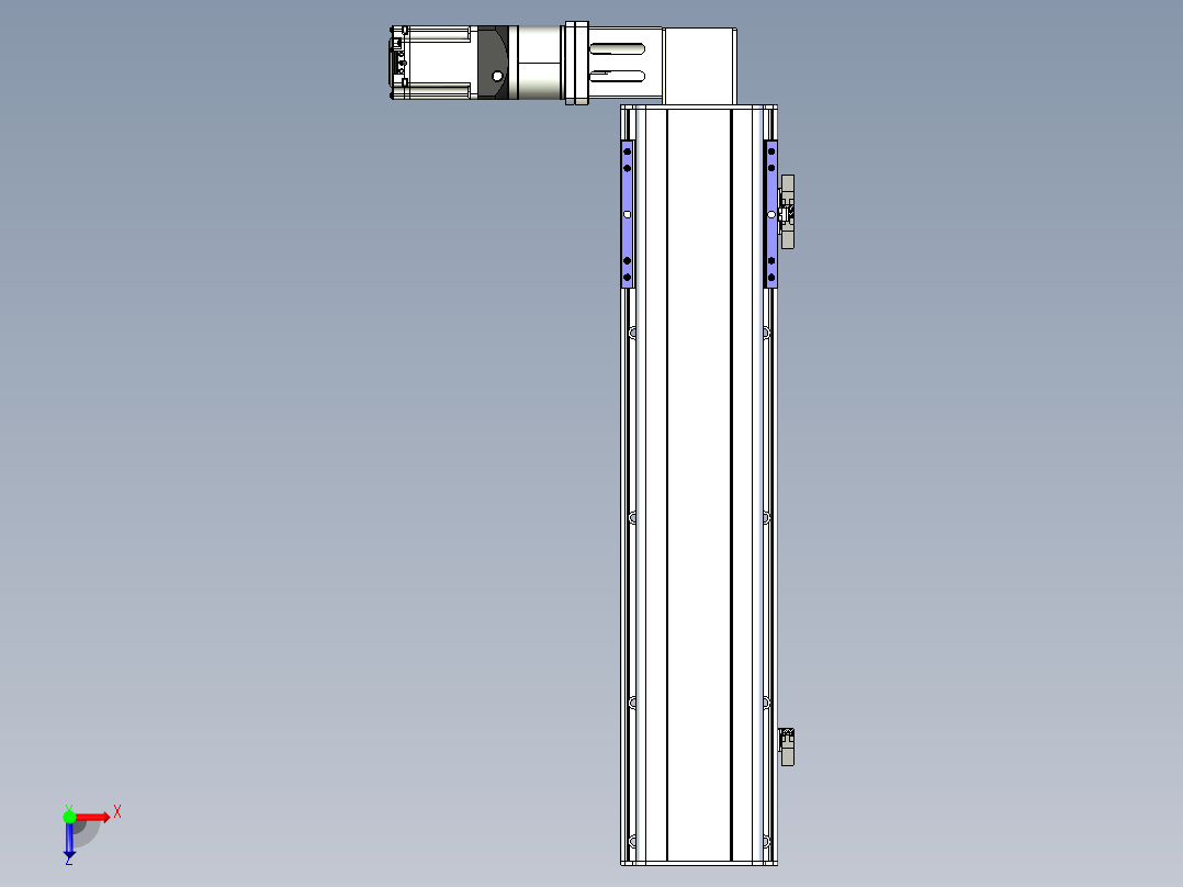 同步带滑台-半封闭B17-L100-S550-L-P75-D3-N3俯视图