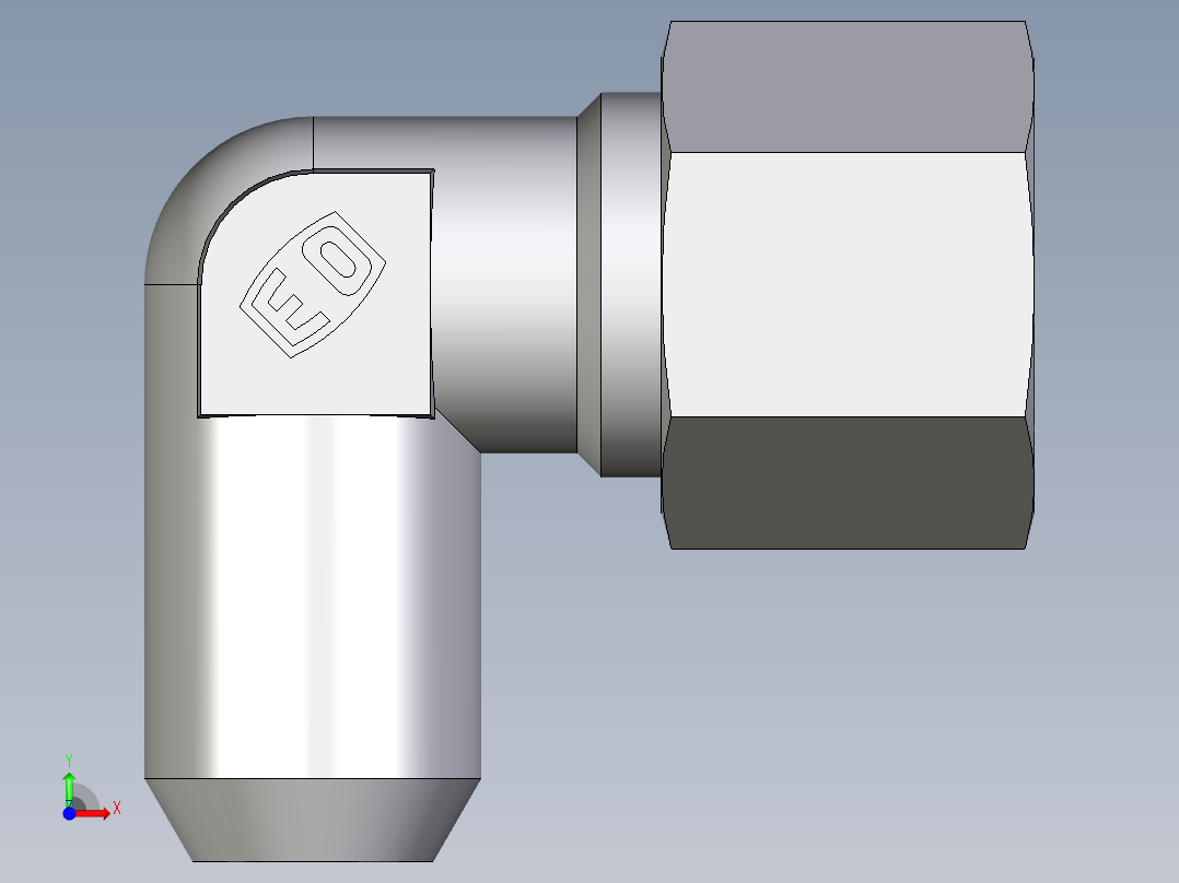 卡套式工业通用硬管接头EO_Weld_elbown_WAS10ZL前视图