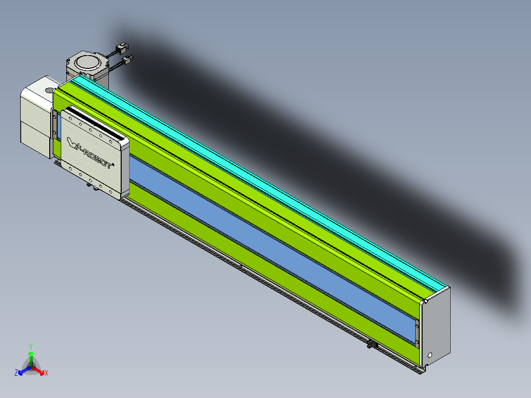 威洛博VBC同步带传动一无尘环境VBC17-L45-S800-BLD-ZP75-C3正等轴测图