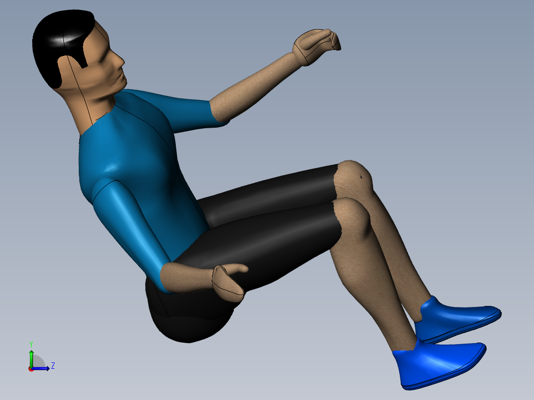 人机工程模型图纸标准人体模型可调整关节SolidWorks三维3D素材左视图