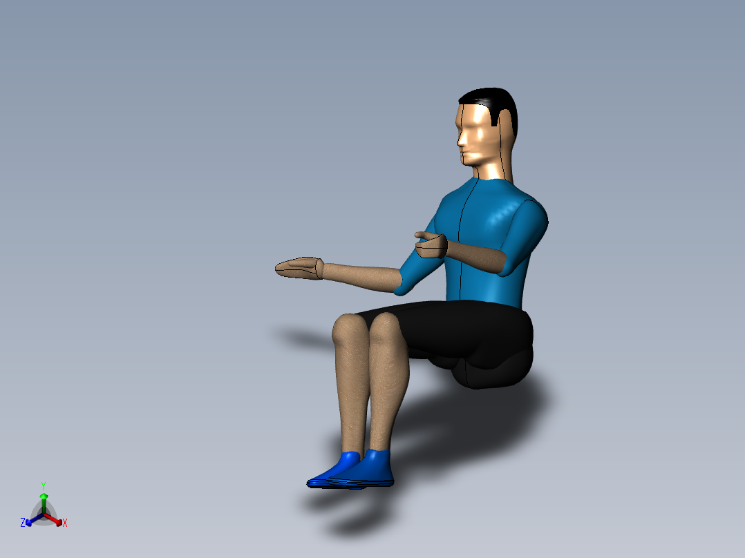 人机工程模型图纸标准人体模型可调整关节SolidWorks三维3D素材正等轴测图