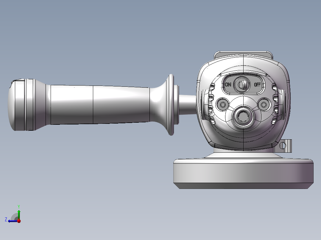 角磨机3D图纸右视图