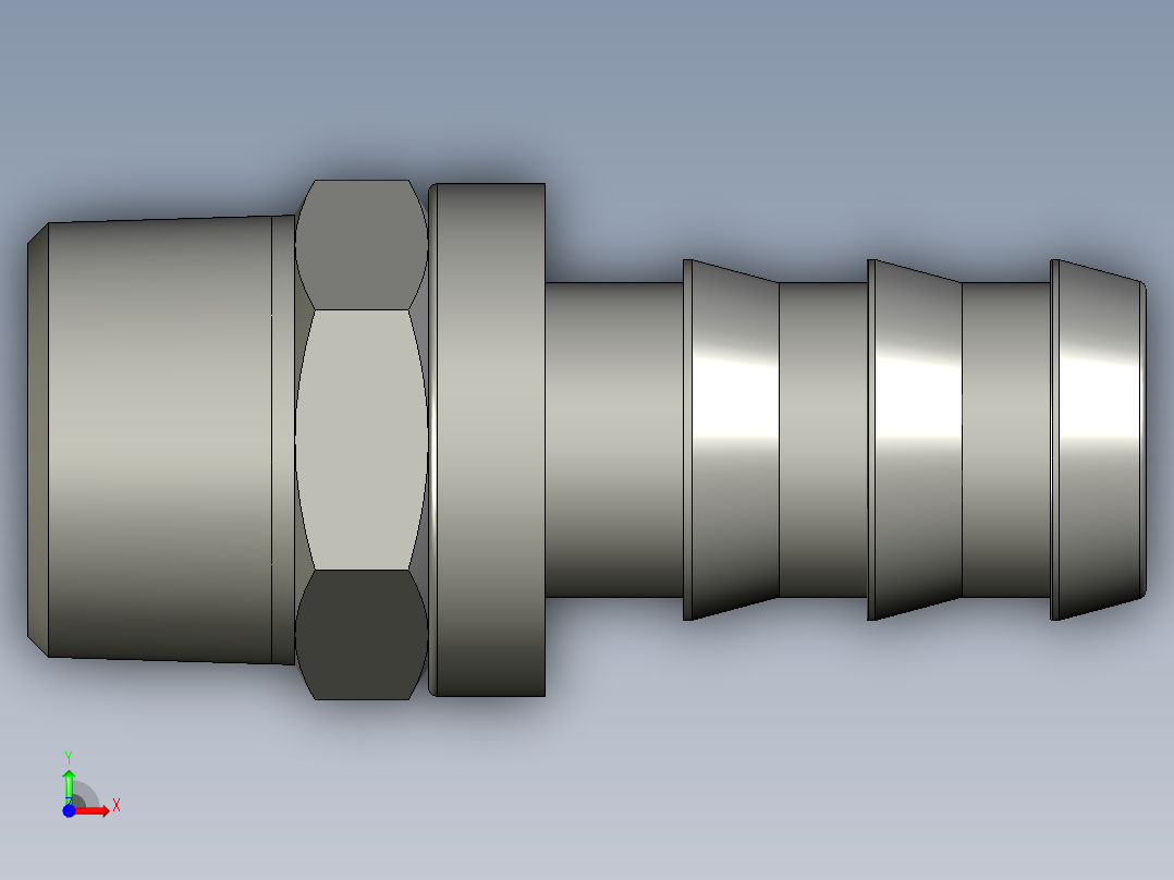 软管与硬管连接用工业通用接头0134_69_27前视图