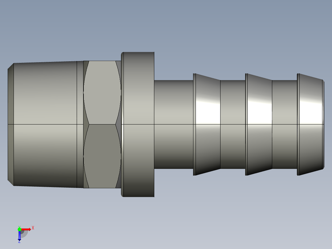 软管与硬管连接用工业通用接头0134_69_27俯视图