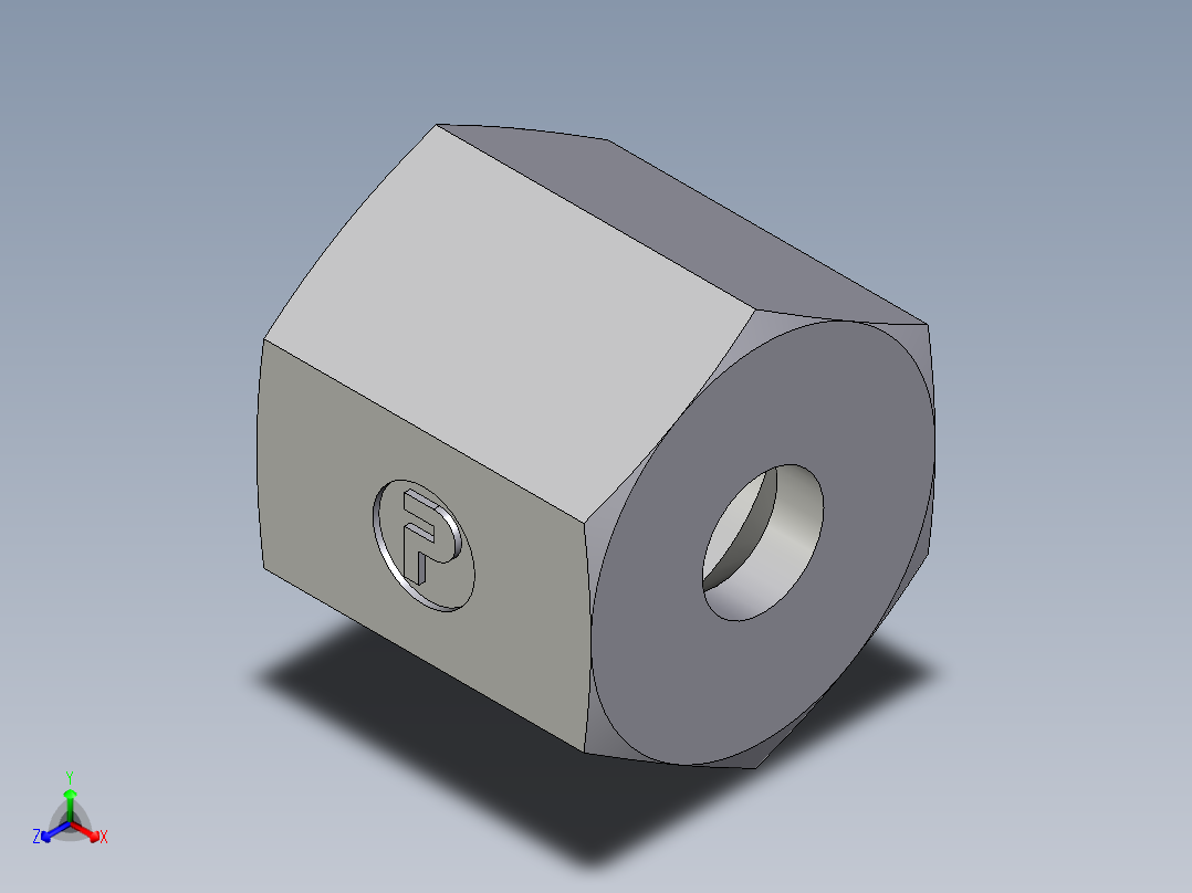 卡套式工业通用硬管接头EO_Nut_EO_24__Cone_end_M06SCFX正等轴测图