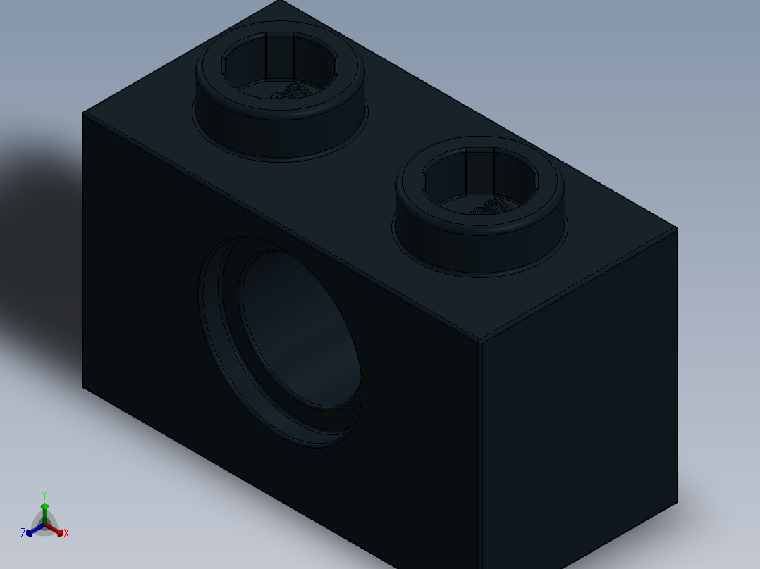 乐高机械组积木（横梁）-370026 Black Technic Brick 1 x 2 with Hole