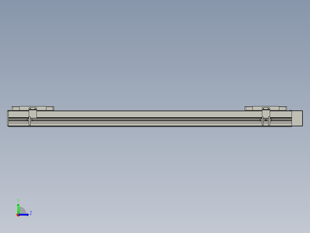 直线模组LHC14-S1000-L设计图纸左视图