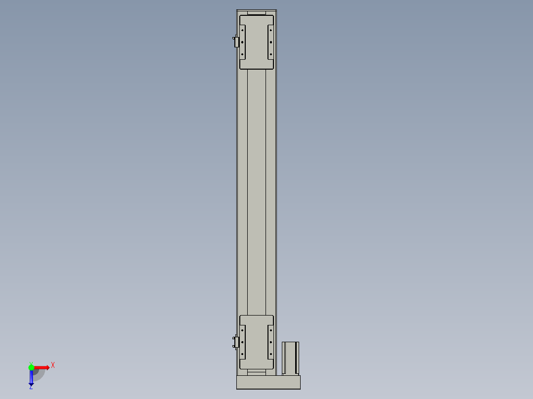 直线模组LHC14-S1000-L设计图纸俯视图