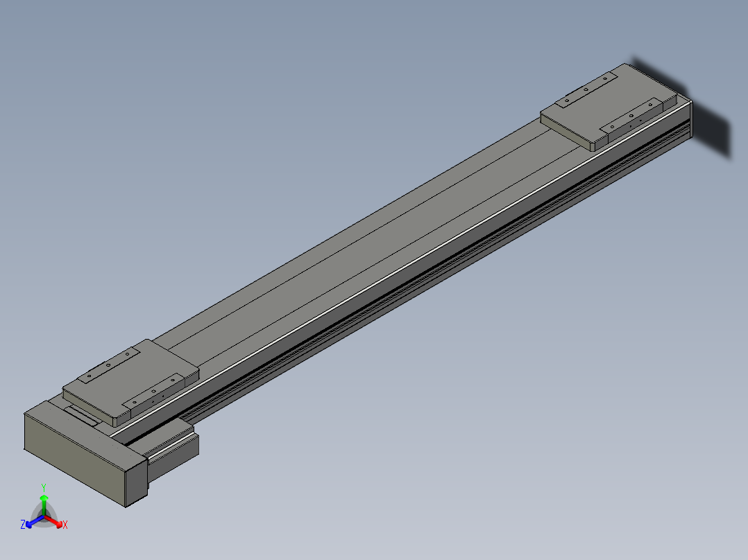 直线模组LHC14-S1000-L设计图纸正等轴测图