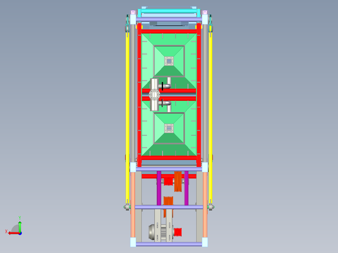 重力矿石筛选机后视图