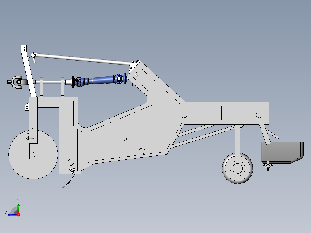 牵引机器模型右视图