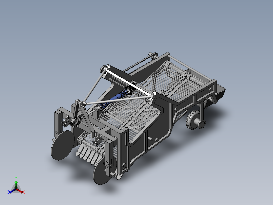 牵引机器模型正等轴测图