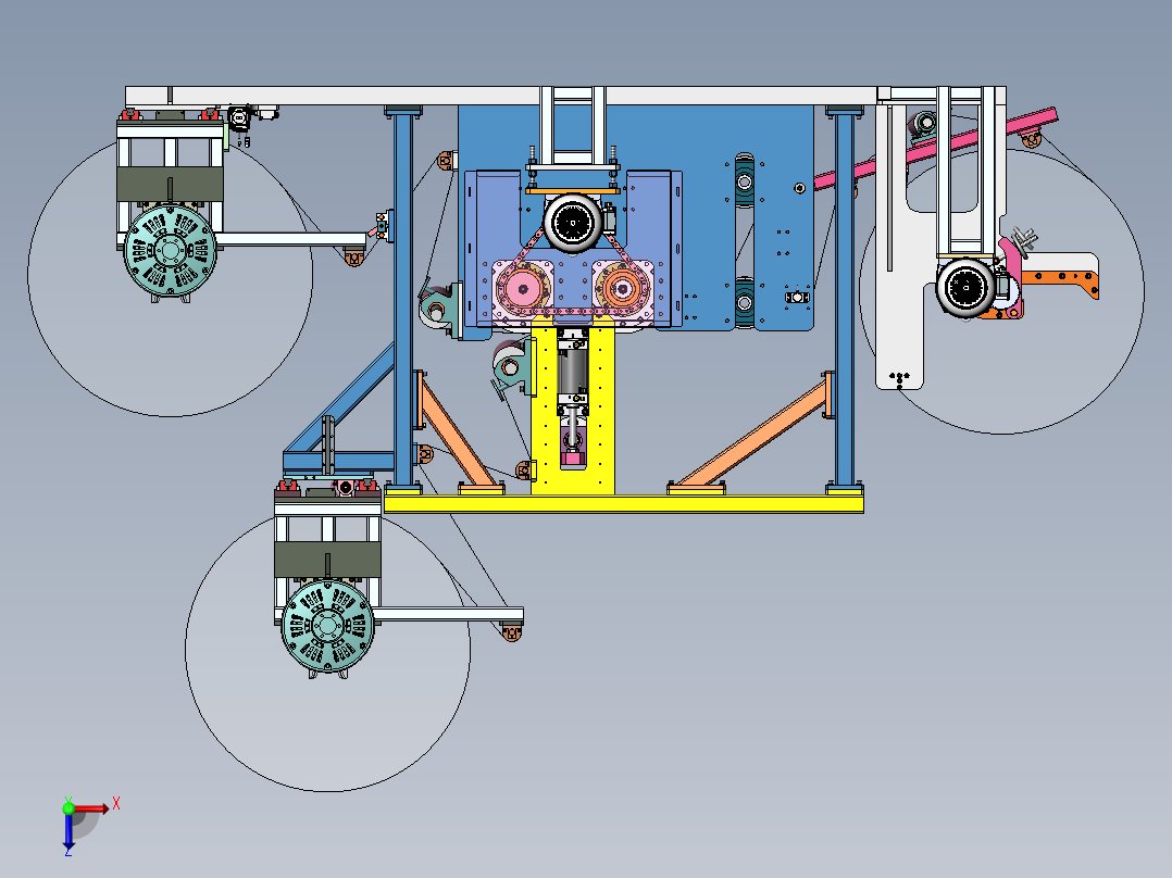180覆膜机俯视图