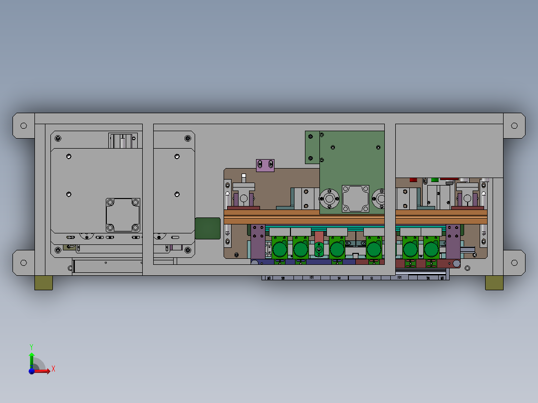 钻孔冲孔一体机（sw18可编辑+工程图+bom）前视图