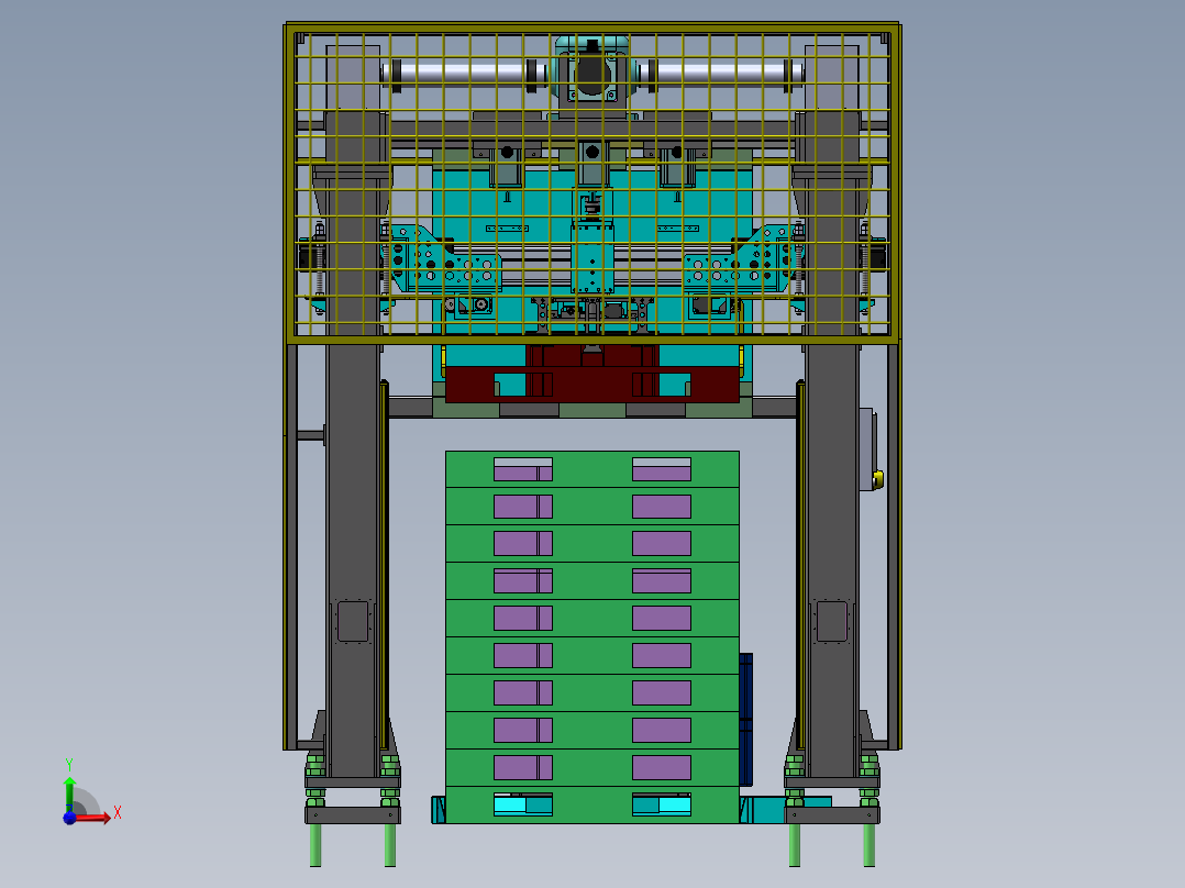 仓体式码垛机sw16可编辑前视图