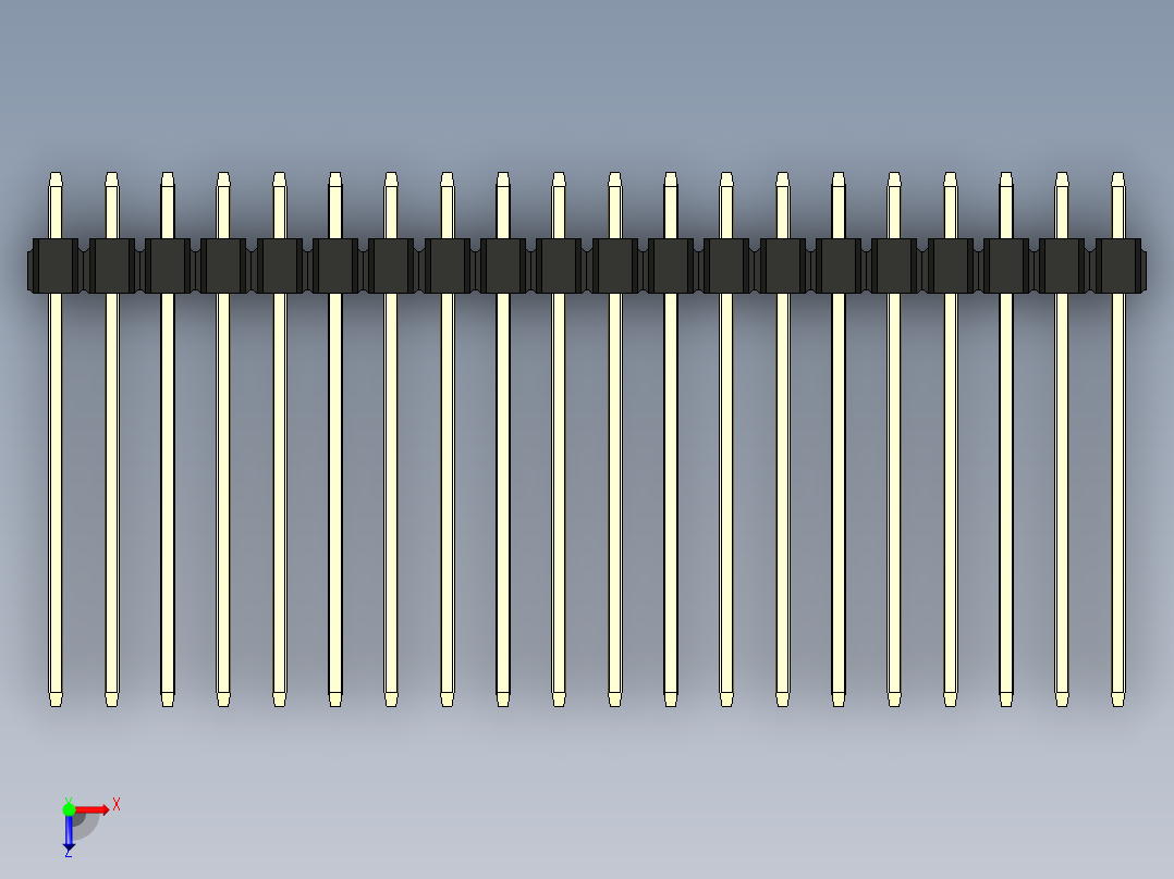彩色公头100mil（2.54mm）系列-DS1021_black_3x20p_100mil_Type19_rev1.0俯视图