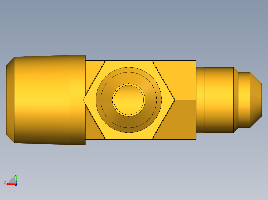 扩口式工业通用硬管接头Male Run Tee 151F-6-8后视图