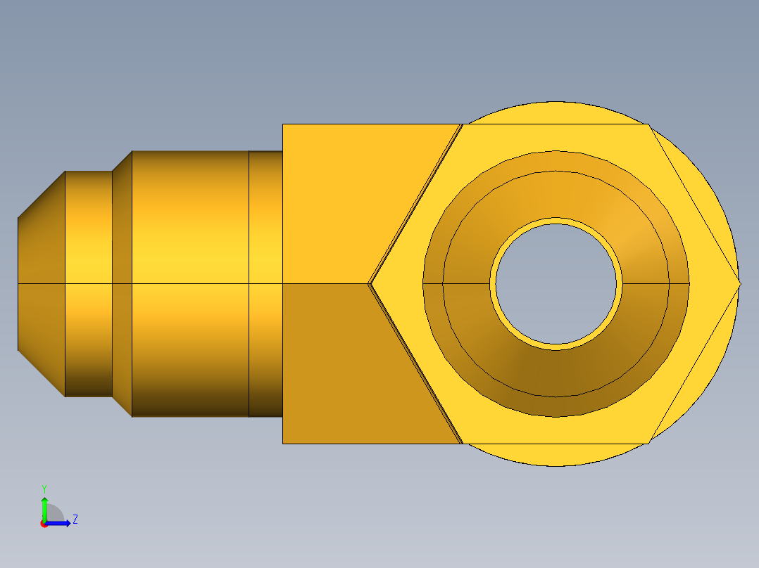 扩口式工业通用硬管接头Male Run Tee 151F-6-8左视图