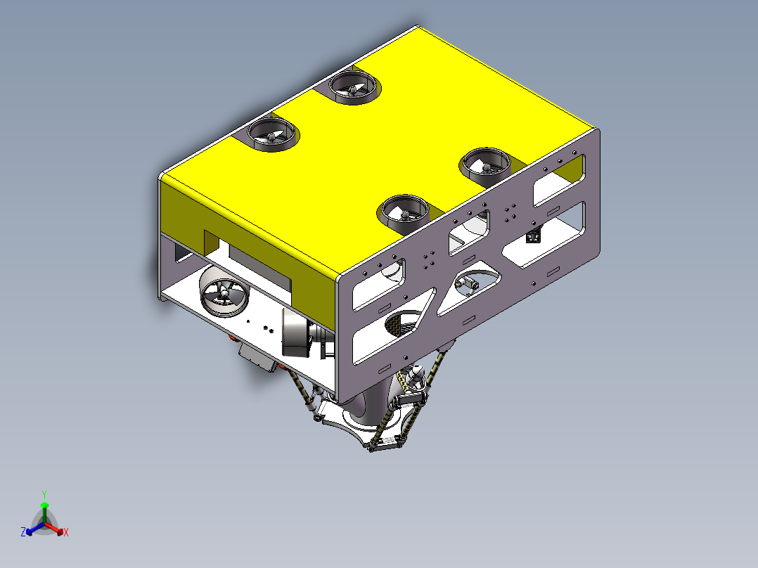 海参捕捞机器人总装配体正等轴测图