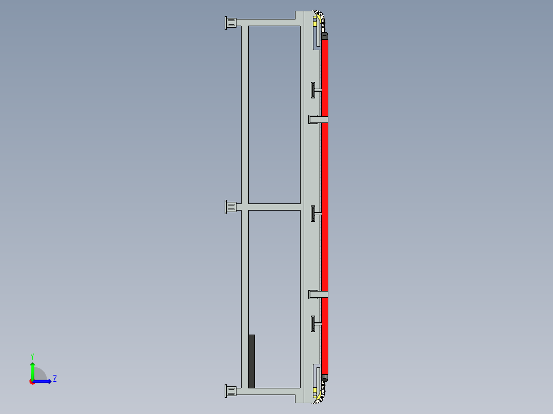 钢丝波带链式输送机左视图