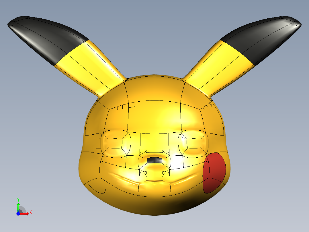 皮卡丘头前视图