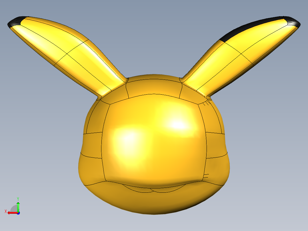 皮卡丘头后视图