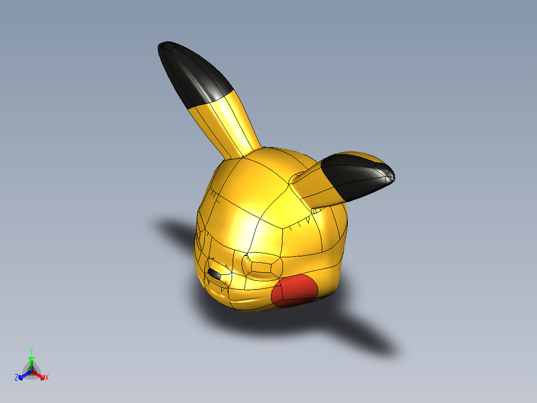 皮卡丘头正等轴测图