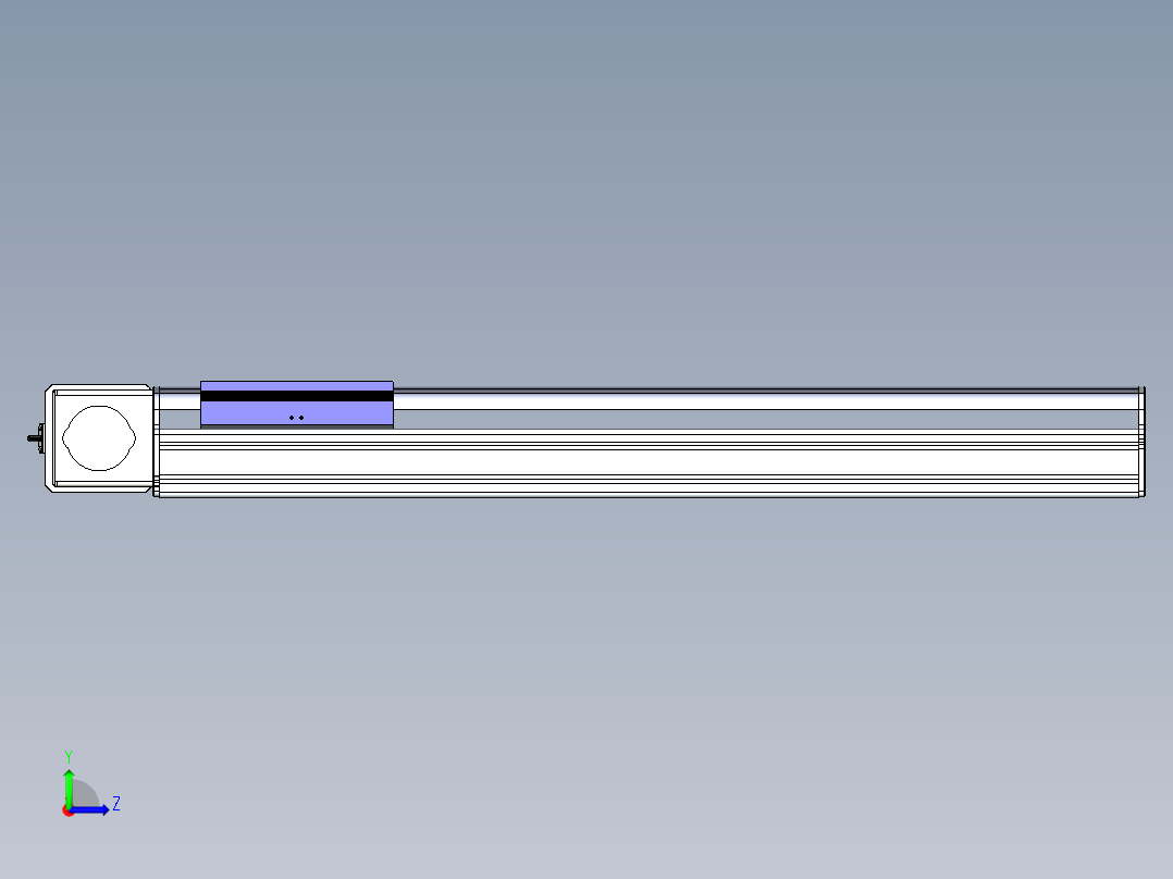 同步带滑台-半封闭B17-L100-S550-R-P75-D3-N3左视图
