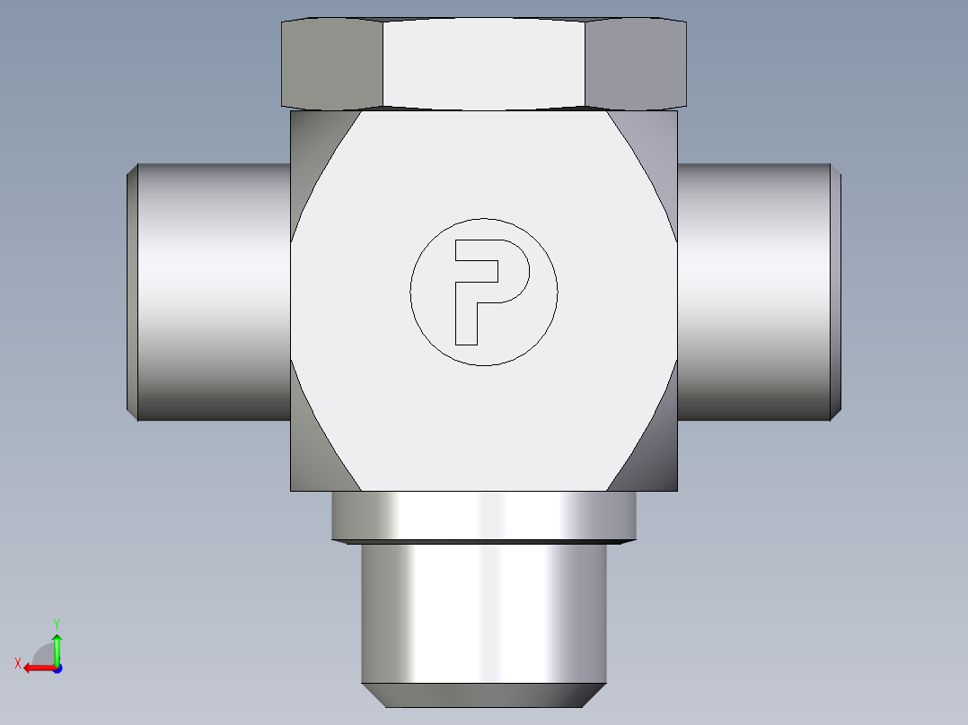 卡套式工业通用硬管接头EO_High_pressure_banjo_tee_TH14SROMD71后视图