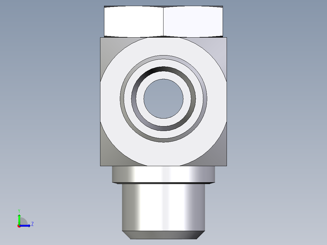 卡套式工业通用硬管接头EO_High_pressure_banjo_tee_TH14SROMD71左视图