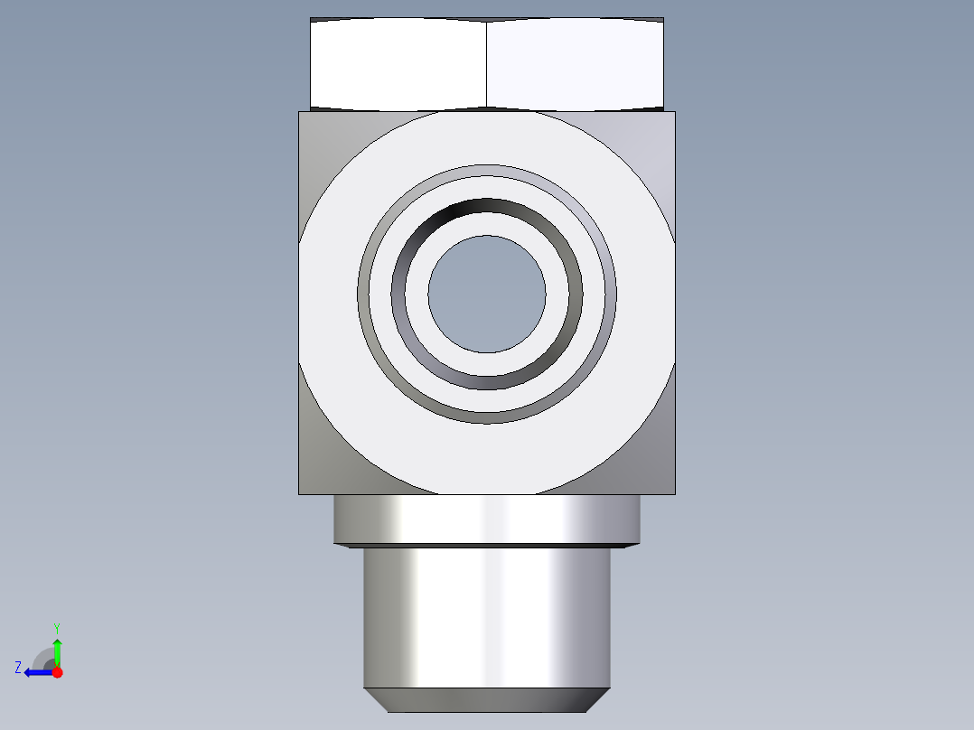 卡套式工业通用硬管接头EO_High_pressure_banjo_tee_TH14SROMD71右视图