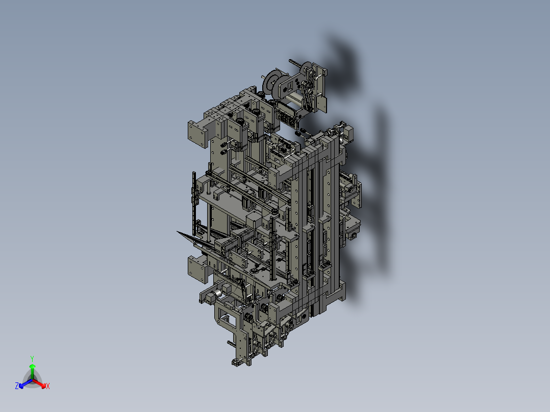 双色3D打印机正等轴测图