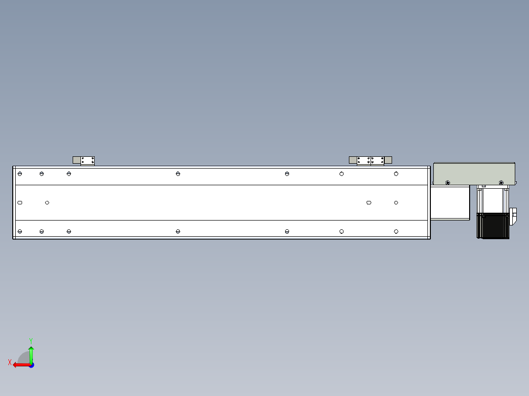 同步带滑台-半封闭B13H-L45-S500-R-P40-D3后视图