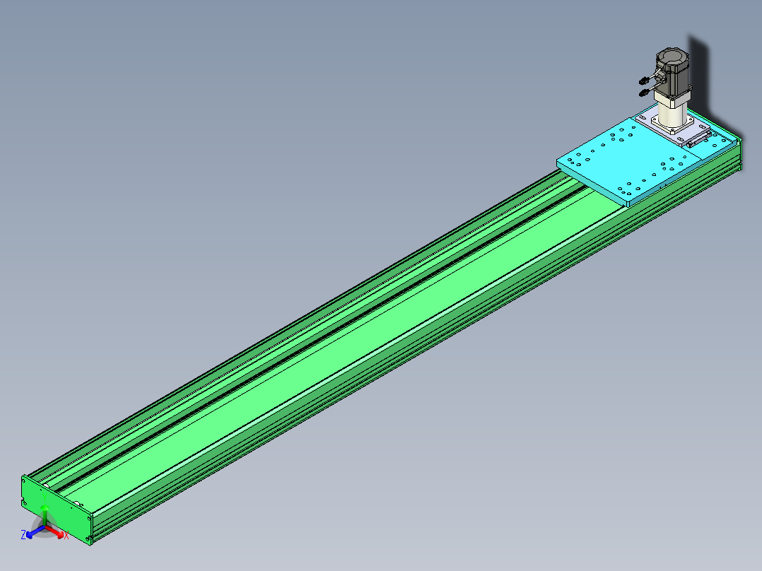 东锦齿条传动DH270G-L167-S2050-BU-减速机+750W正等轴测图