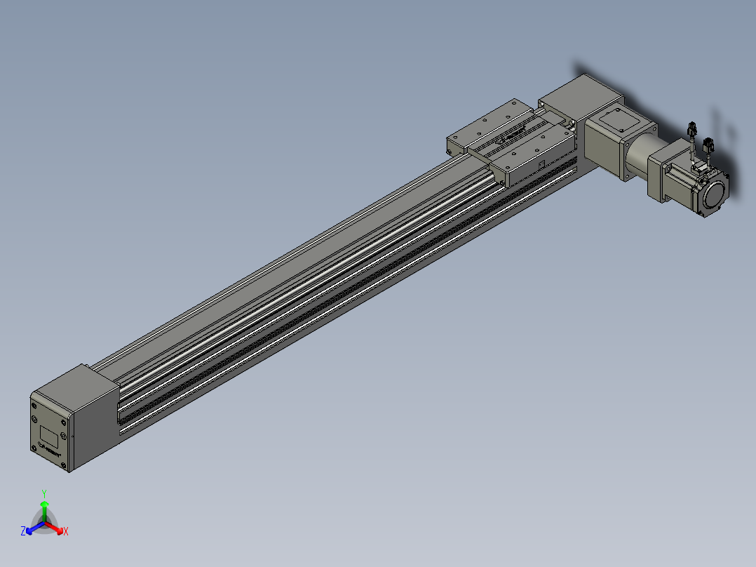 威洛博直线电机模组EB10-L224-S950-R-ZP75-MS3-5K正等轴测图