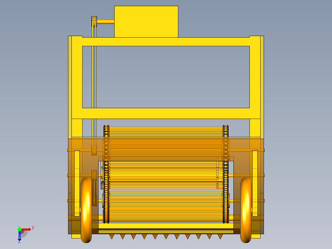 马铃薯红薯收获机三维UG模型俯视图