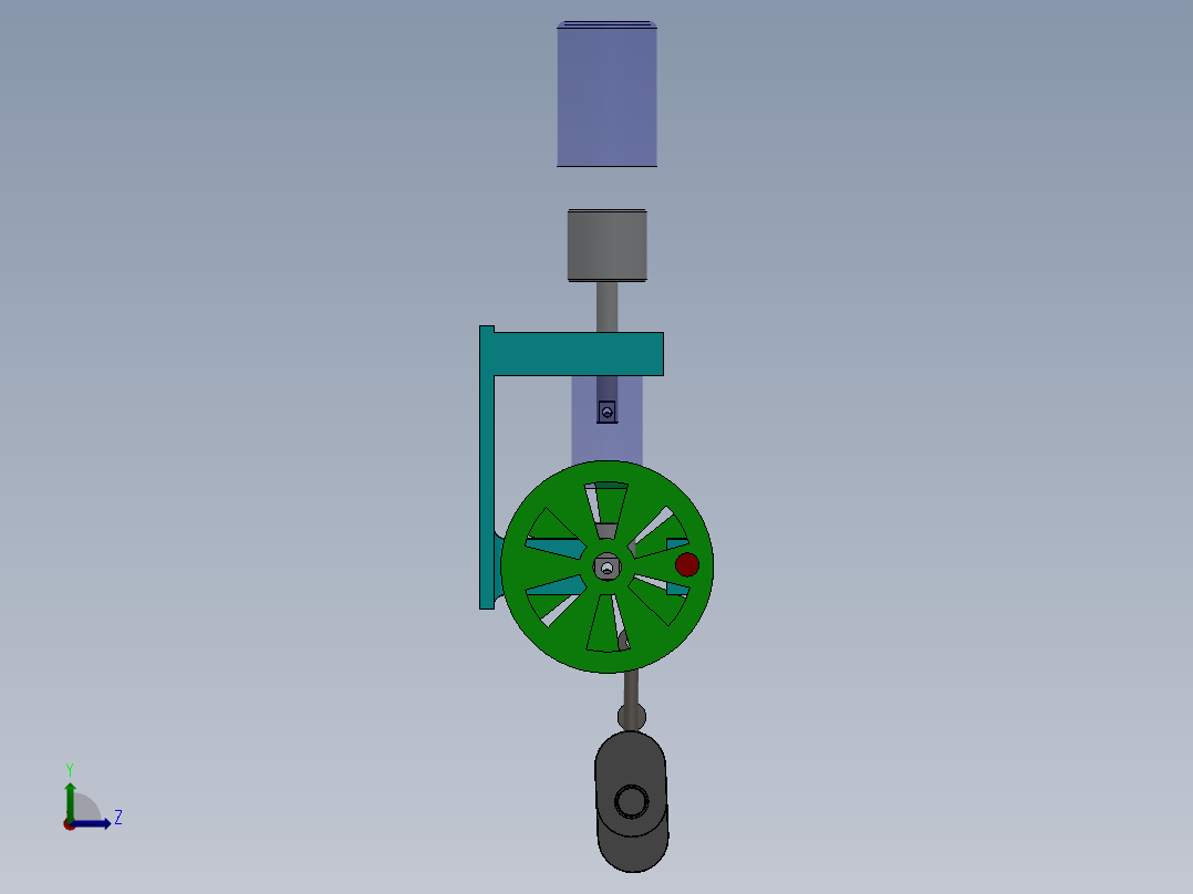 斯特林发动机3D模型左视图